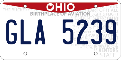 OH license plate GLA5239