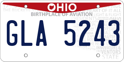 OH license plate GLA5243