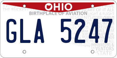 OH license plate GLA5247