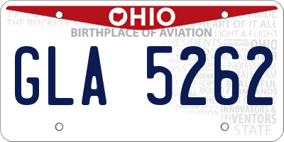 OH license plate GLA5262