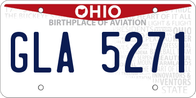 OH license plate GLA5271