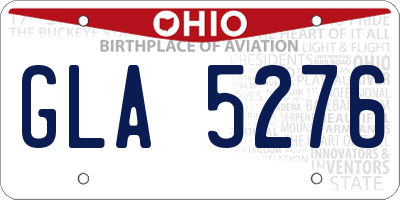 OH license plate GLA5276