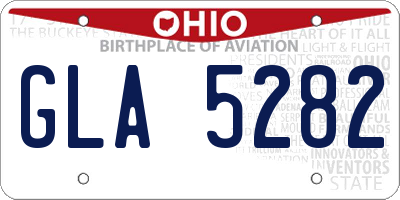 OH license plate GLA5282