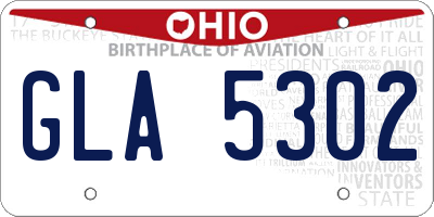OH license plate GLA5302