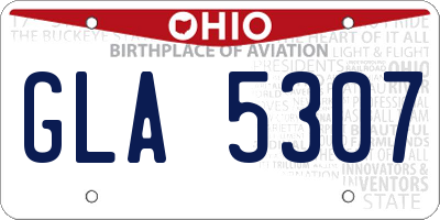 OH license plate GLA5307