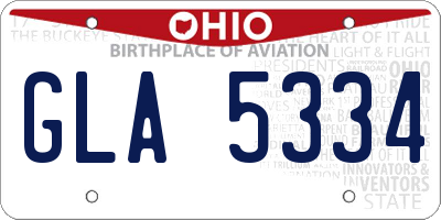 OH license plate GLA5334