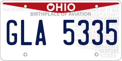 OH license plate GLA5335