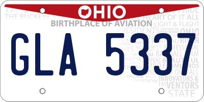 OH license plate GLA5337