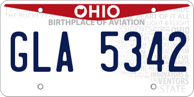 OH license plate GLA5342