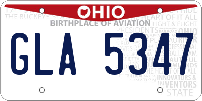 OH license plate GLA5347