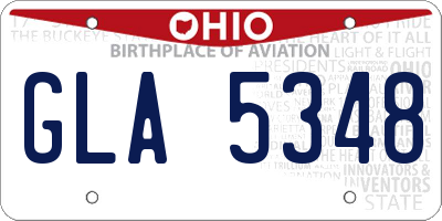 OH license plate GLA5348