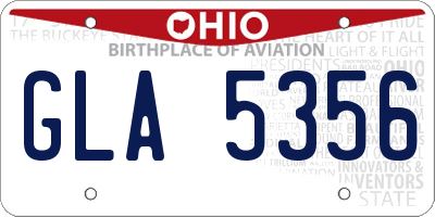 OH license plate GLA5356