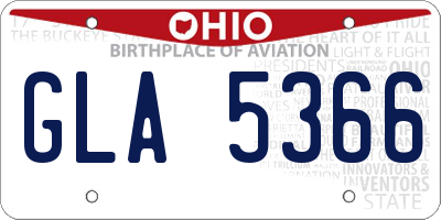 OH license plate GLA5366