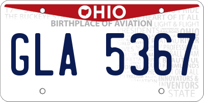 OH license plate GLA5367