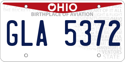 OH license plate GLA5372