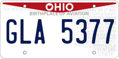 OH license plate GLA5377