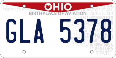 OH license plate GLA5378