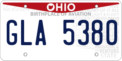 OH license plate GLA5380