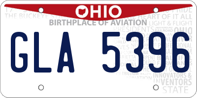 OH license plate GLA5396