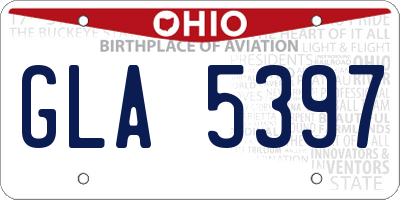 OH license plate GLA5397