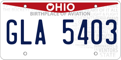 OH license plate GLA5403