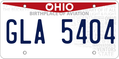 OH license plate GLA5404