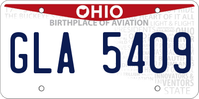 OH license plate GLA5409