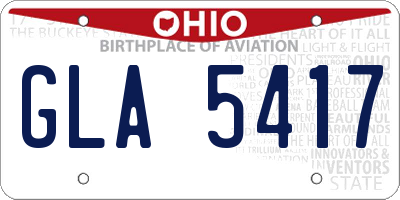 OH license plate GLA5417