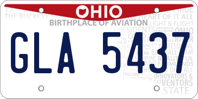 OH license plate GLA5437