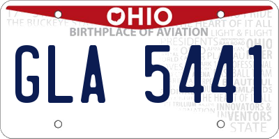 OH license plate GLA5441