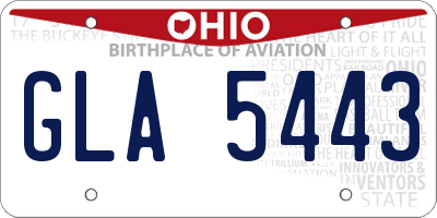 OH license plate GLA5443