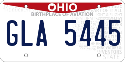 OH license plate GLA5445