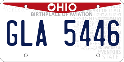 OH license plate GLA5446