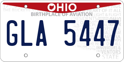 OH license plate GLA5447