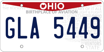 OH license plate GLA5449