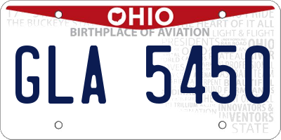 OH license plate GLA5450