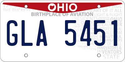 OH license plate GLA5451