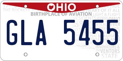 OH license plate GLA5455