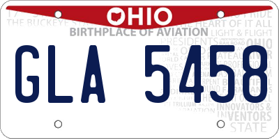 OH license plate GLA5458