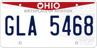 OH license plate GLA5468