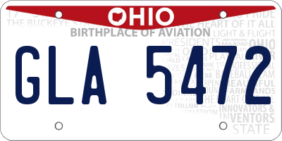 OH license plate GLA5472