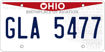 OH license plate GLA5477