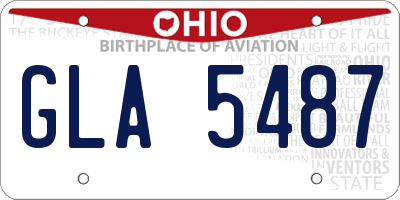 OH license plate GLA5487