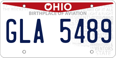 OH license plate GLA5489