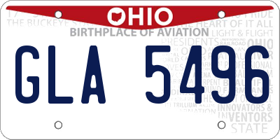 OH license plate GLA5496