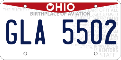 OH license plate GLA5502