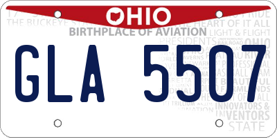 OH license plate GLA5507
