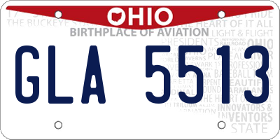 OH license plate GLA5513