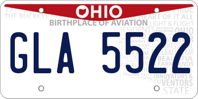 OH license plate GLA5522