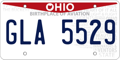 OH license plate GLA5529